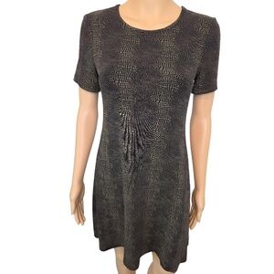 Molly Malloy Dress Patterned Fabric Short Sleeves Back Zipper‎ Petite 4
